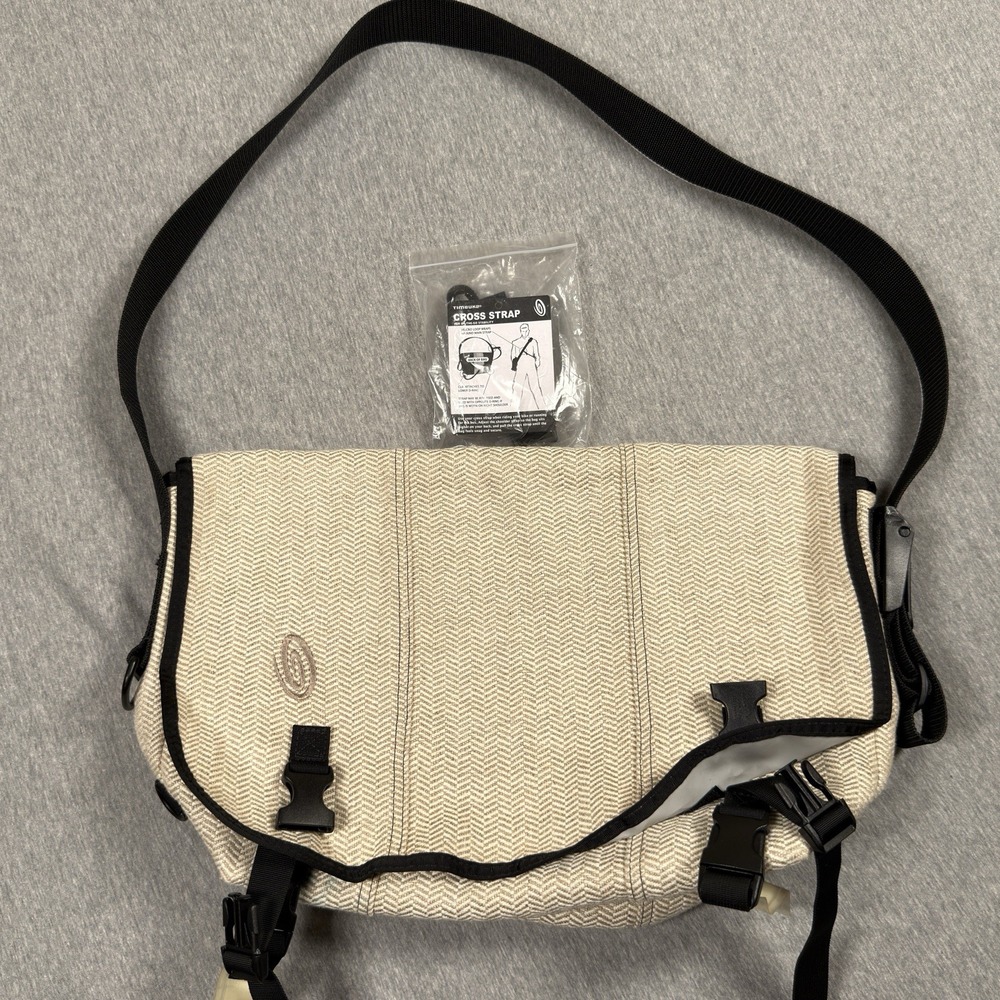 Timbuk2 Messenger Bag Medium Textured Tweed‎ Hand Herringbone Shoulder Strap USA